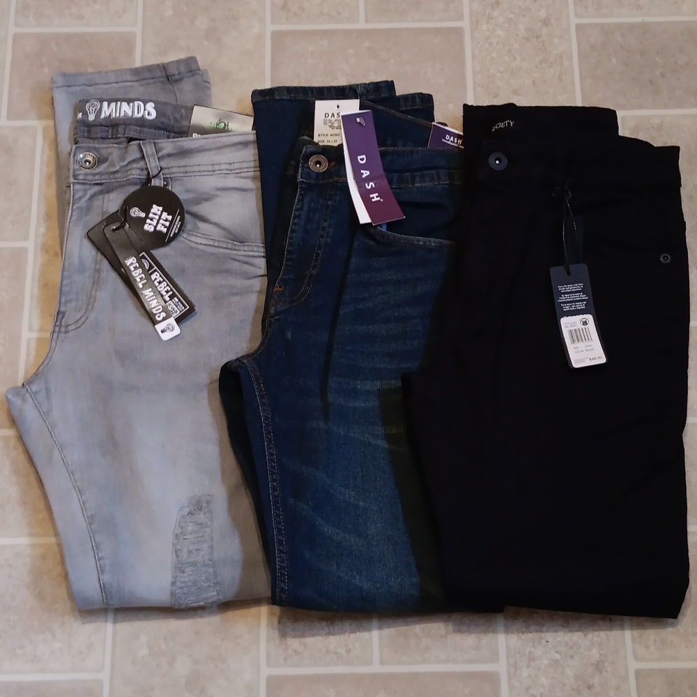 Rebel minds Dash.M.Society.3 different brand slim skinny jeans.32×32&32×30